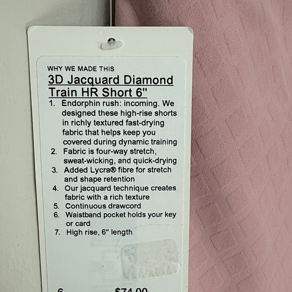 Lululemon 3D Jacquard Diamond Train HR Short 6" - Picture 4 of 4